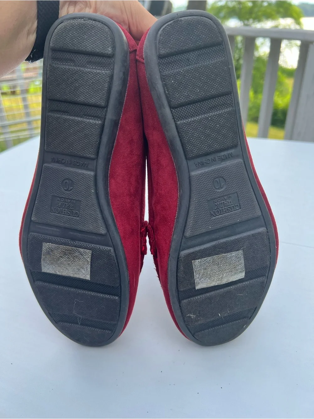 Cushion Walk by Avon Women’s Suede Penny Loafers in Deep Wine Red 10